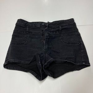 Refuge: Black jean shorts
